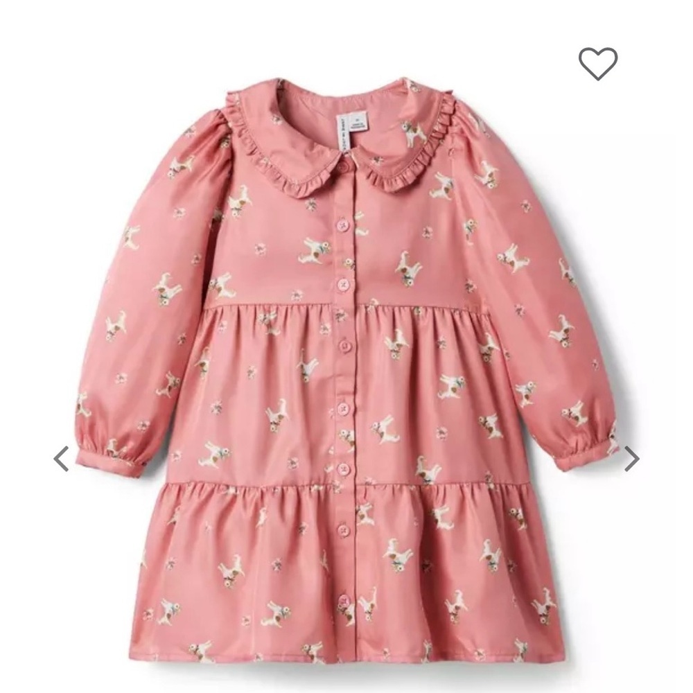 Janie and Jack size 8 Girls' Pink Ruffled Collar Tiered Dress Sz 8